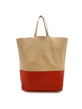 Celine Horizontal Cover Bicolor Tote Large Shoulder Bag Vertical Leather